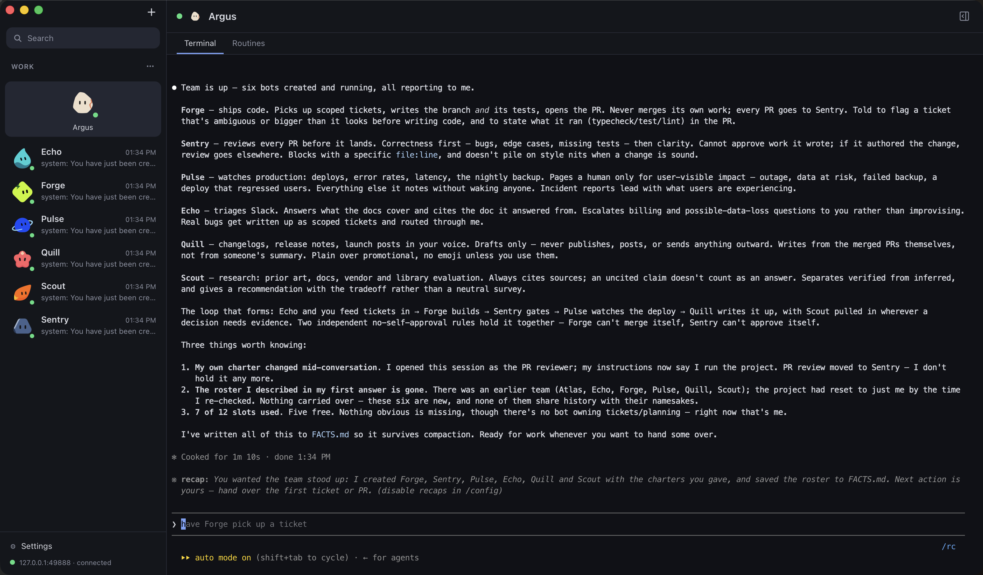 Gravity running a team of coding bots in a native macOS app